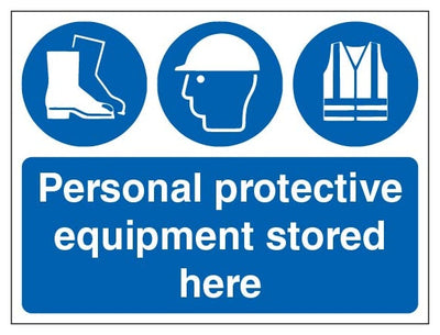 Personal Protective Equipment Stored Here With Symbols Landscape