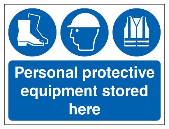 Personal Protective Equipment Stored Here With Symbols Landscape