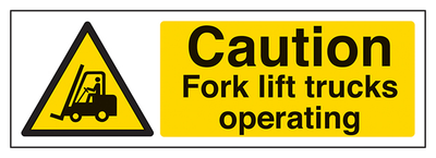 Caution Fork Lift Trucks Operating Landscape