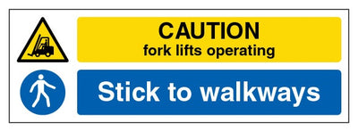 Caution Forklifts Stick To Walkways Slim Landscape