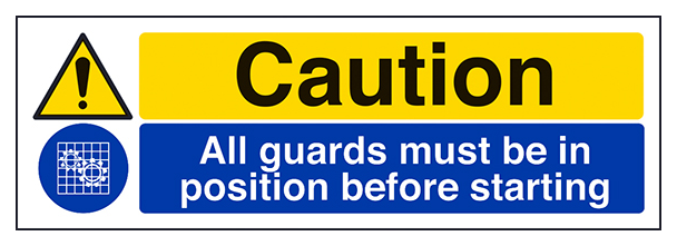 Caution All Guards Must Be In Position Before Starting Landscape