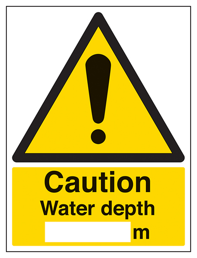 Caution Water Depth Portrait