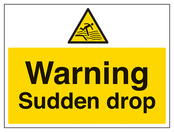 Warning Sudden Drop Large Landscape