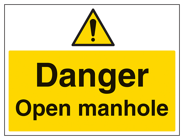 Danger Open Manhole Large Landscape