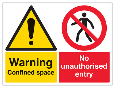 Warning Confined Space No Unauthorised Entry Landscape