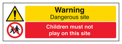 Warning Dangerous Site Children Must Not Play On This Site Landscape