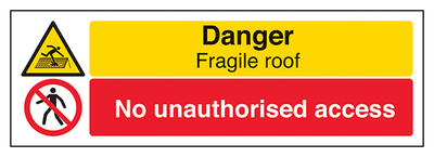 Danger Fragile Roof No Unauthorised Landscape