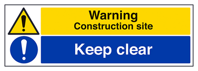 Warning Construction Site Keep Clear Landscape