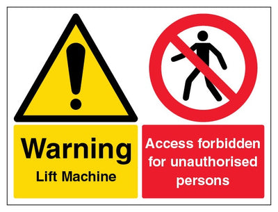 Warning Lift Machine Unauthorised Access Forbidden Landscape