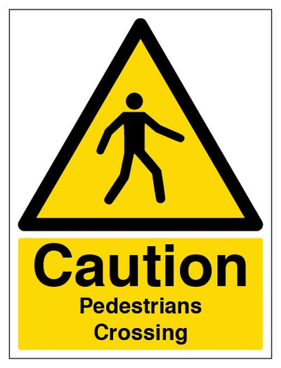 Caution Pedestrians Crossing Portrait