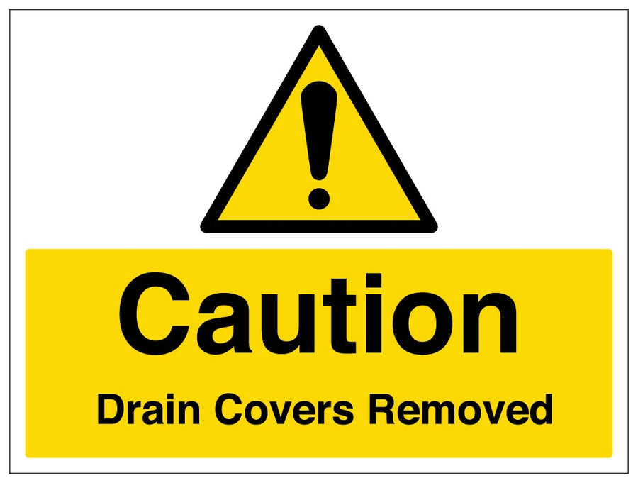 Caution Drain Covers Removed Large Landscape