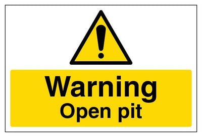 Warning Open Pit Large Landscape
