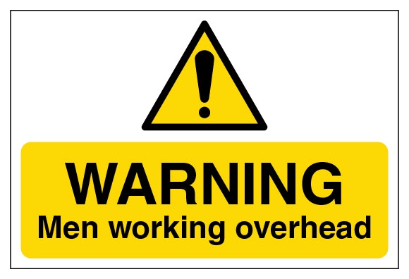 Warning Men Working Overhead Large Landscape