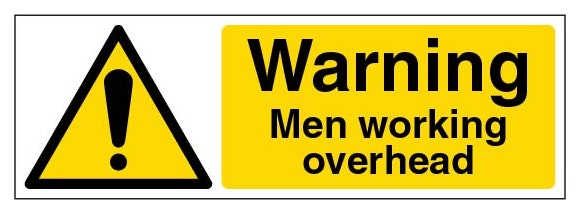 Warning Men Working Overhead Landscape