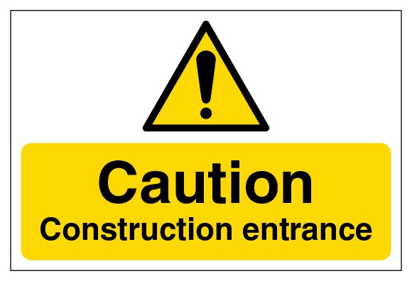 Caution Construction Entrance Large Landscape