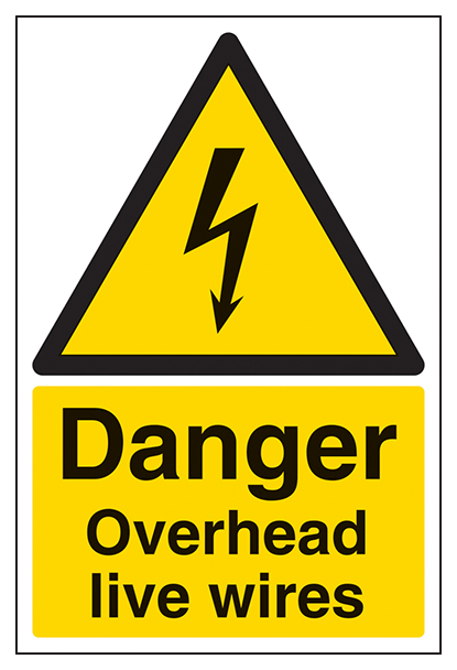 Danger Overhead Live Wires Portrait