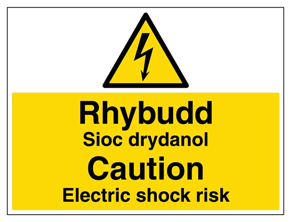 Welsh English Caution Electric Shock Risk Landscape