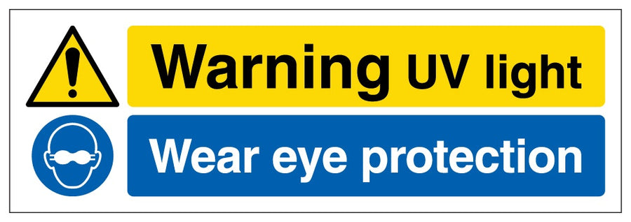 Warning Uv Light Wear Eye Protection Narrow Landscape