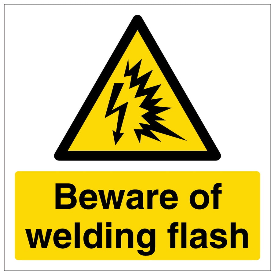 Beware Of Welding Flash Square