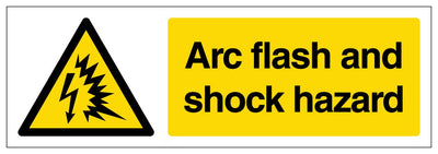 Warning Arc Flash And Shock Hazard Narrow Landscape