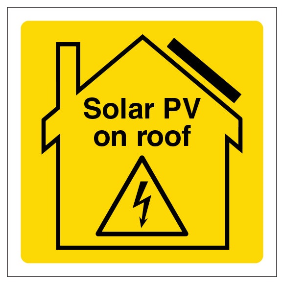Solar Pv On Roof Yellow Square