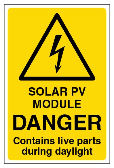 Solar Pv Module Danger Portrait
