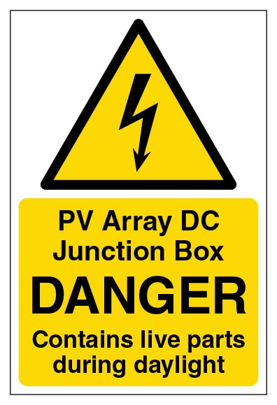 Pv Array Dc Junction Box Danger Portrait