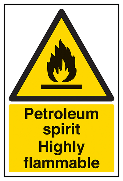 Petroleum Spirit Highly Flammable Portrait