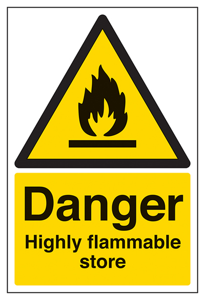 Danger Highly Flammable Store Portrait