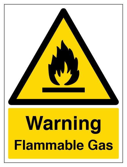 Warning Flammable Gas Portrait