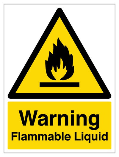 Warning Flammable Liquid Portrait