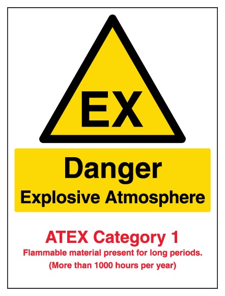 Danger Explosive Atmosphere Atex Category 1 Portrait
