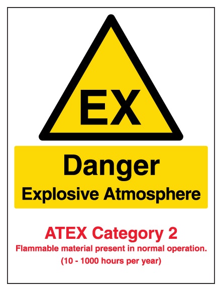Danger Explosive Atmosphere Atex Category 2 Portrait