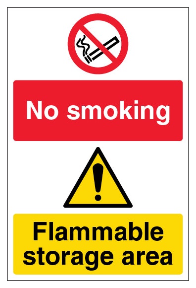 No Smoking Flammable Storage Area Portrait