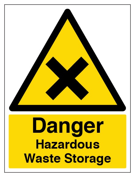 Danger Hazardous Waste Storage Portrait