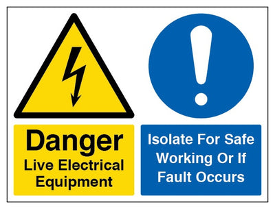 Danger Live Electrical Equipment Isolate For Safe Working Landscape