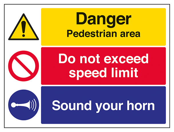 Pedestrian Area Speed Limit Sound Your Horn Large Landscape