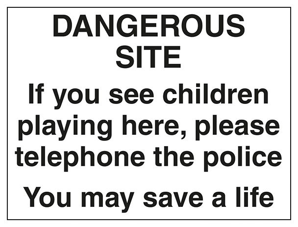Dangerous Site If You See Children Playing Here Large Landscape