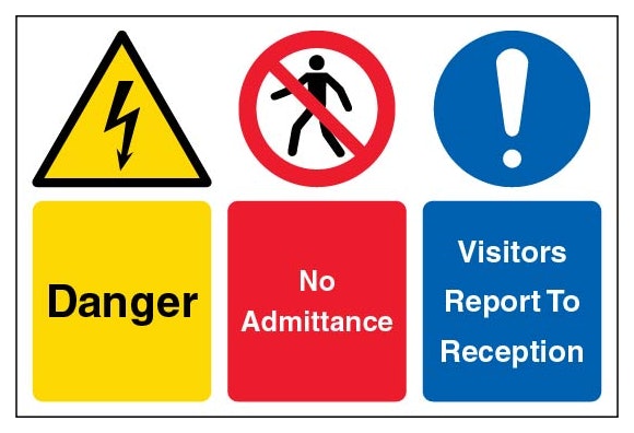 Danger No Admittance Visitors Report To Reception Large Landscape