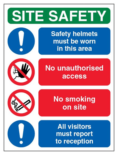 Site Safety Safety Helmets Must Be Worn Portrait