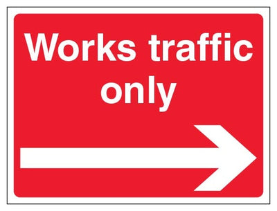 Works Traffic Only Landscape Red Arrow Right