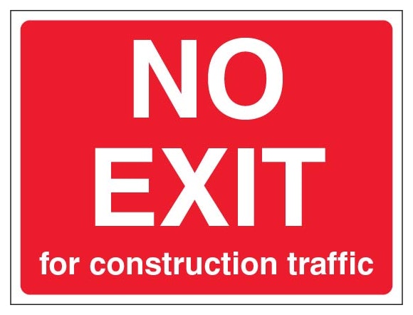 No Exit For Construction Traffic Landscape Red