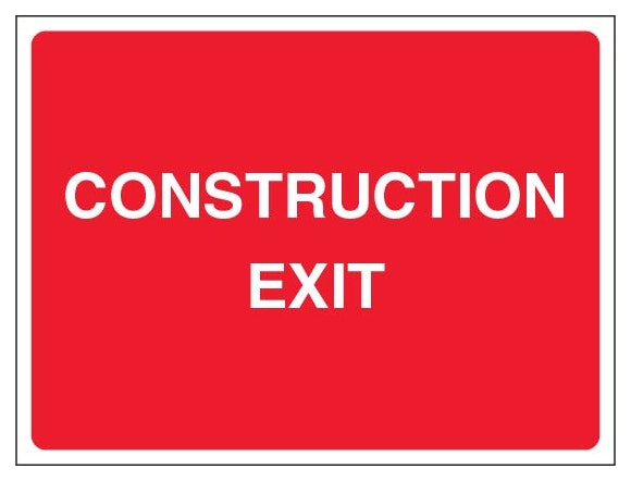 Construction Exit Landscape Red