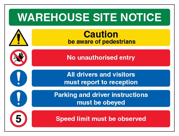Warehouse Site Notice 5 Mph Landscape