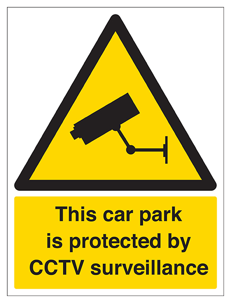 Car Park Is Protected By Cctv Surveillance Portrait