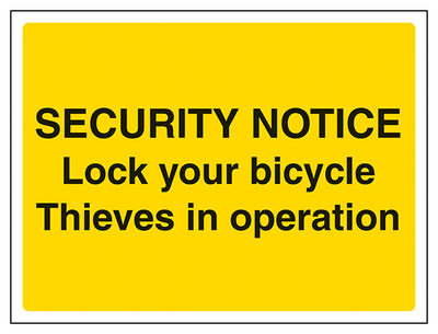 Security Notice Lock Your Bicycle Landscape