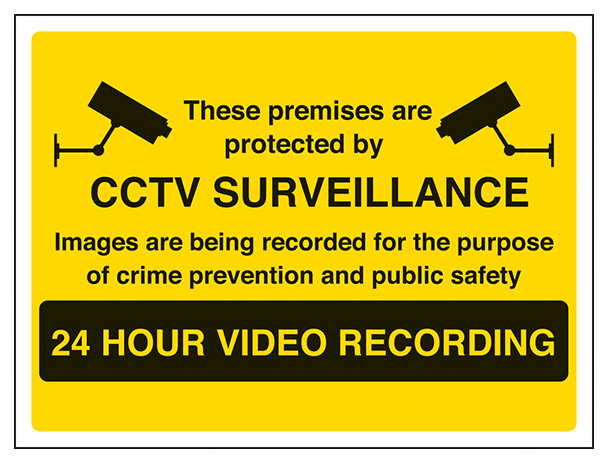 Warning Closed Circuit Television Large Landscape