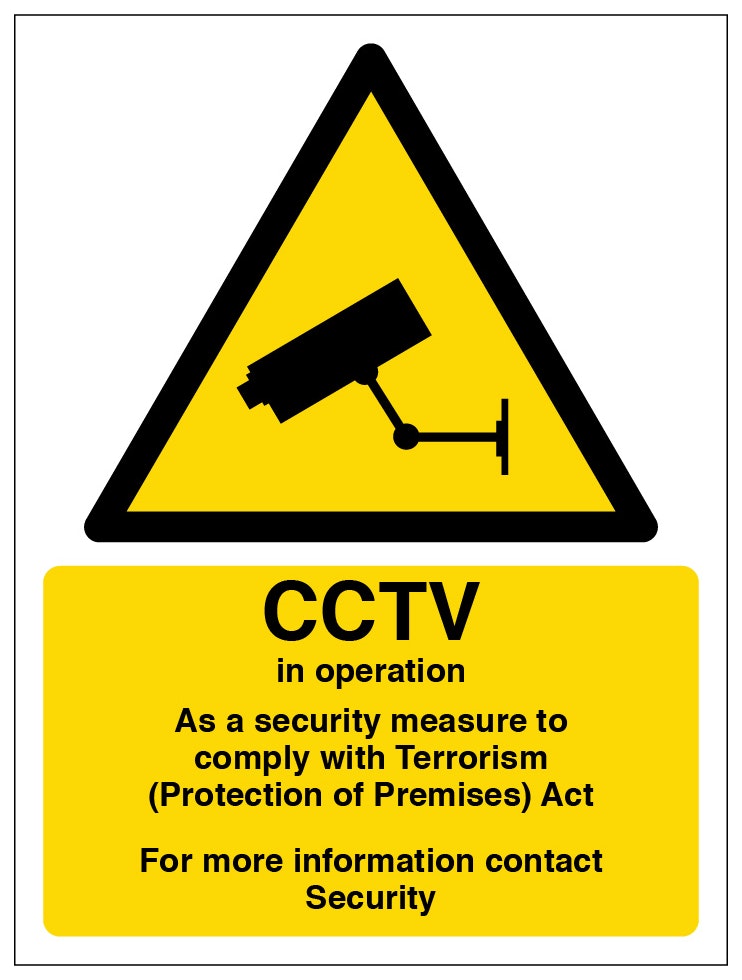 Cctv In Operation Comply With Terrorism Act Contact Security