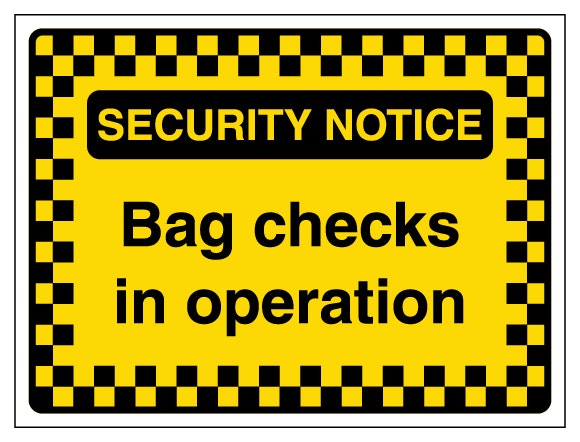 Security Notice Bag Checks In Operation Pattern Border
