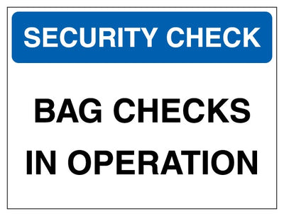 Security Check Bag Checks In Operation Blue